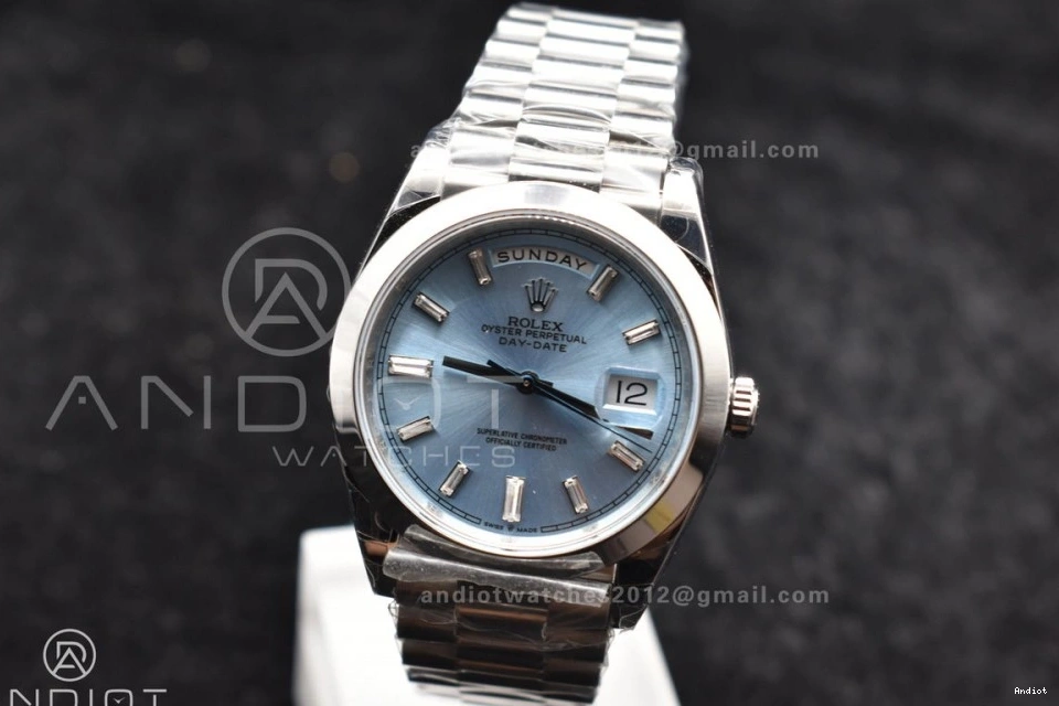 720 A Dial SS Bracelet Iced 40 Weight Crystal GSF Unique On President Blue Gain DayDate 0821